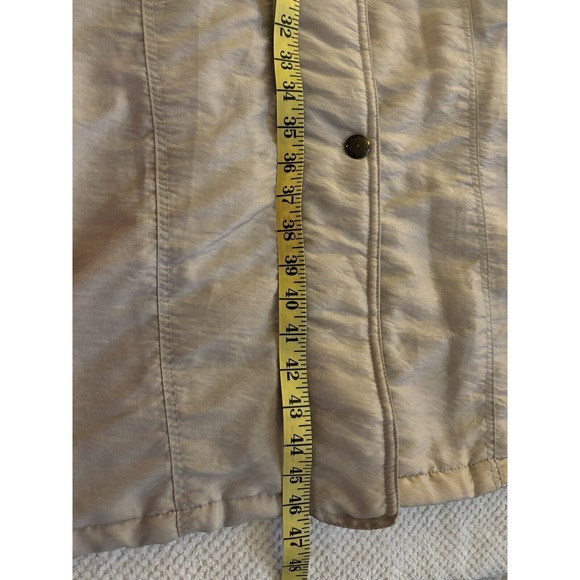 Vintage Innovations By Izzi Long Tan Jacket With Genuine Fox Tail Fur Hood Sz L - Picture 8 of 9